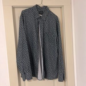 14th and Union men’s long sleeve shirt blue green floral XL